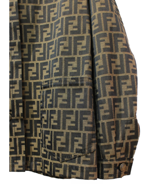 FENDI（フェンディ）FENDI (フェンディ) ZUCCA JACKET/ズッカ柄ジャケット ブラウン サイズ:42の古着・服飾アイテム