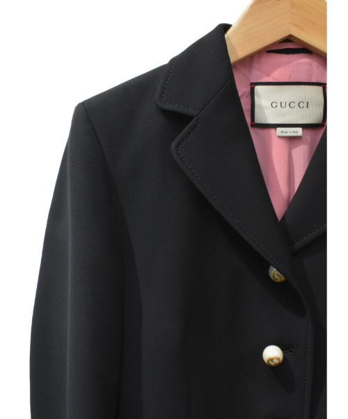 GUCCI（グッチ）GUCCI (グッチ) テーラードジャケット ブラック サイズ:38の古着・服飾アイテム