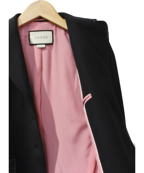 GUCCI（グッチ）GUCCI (グッチ) テーラードジャケット ブラック サイズ:38の古着・服飾アイテム