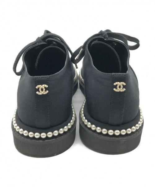 CHANEL（シャネル）CHANEL (シャネル) レースアップシューズ ブラック サイズ:35 1/2の古着・服飾アイテム