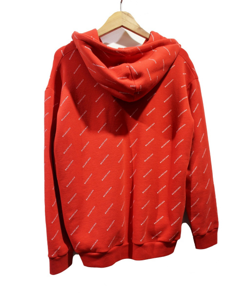BALENCIAGA（バレンシアガ）BALENCIAGA (バレンシアガ) 総ロゴパーカー レッド サイズ:Ｌの古着・服飾アイテム