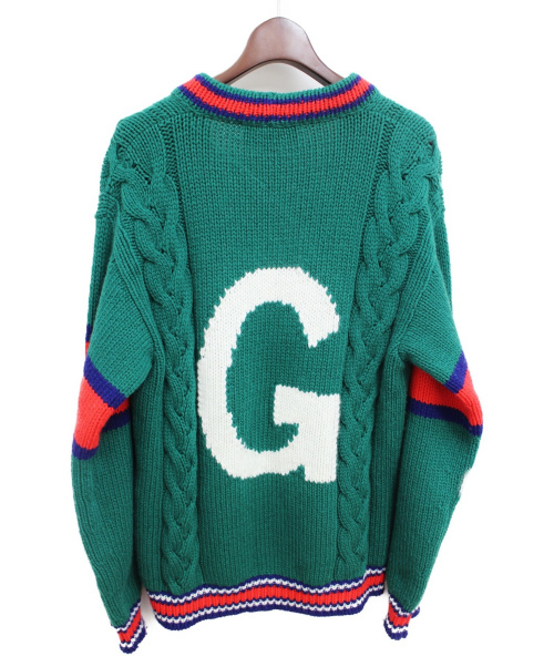 GUCCI（グッチ）GUCCI (グッチ) GUCCI DIY/ニットカーディガン グリーン サイズ:Mの古着・服飾アイテム