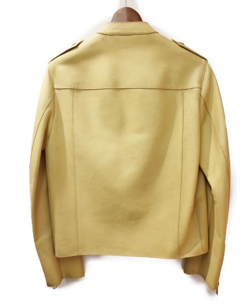 GUCCI（グッチ）GUCCI (グッチ) シングルライダースジャケット クリームベージュ サイズ:44の古着・服飾アイテム
