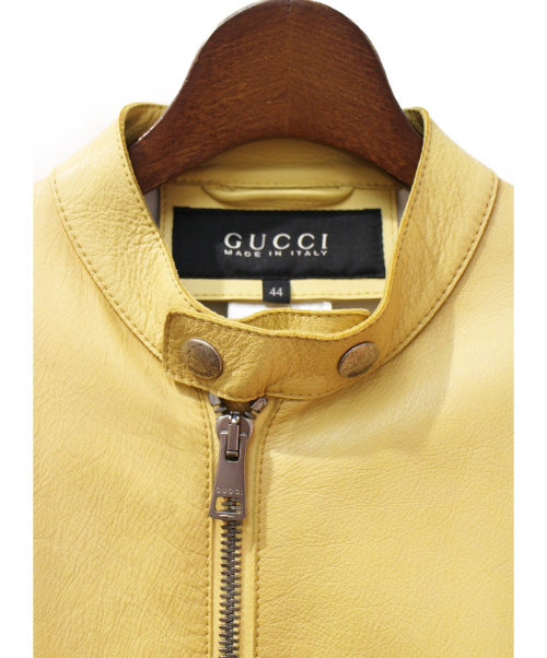 GUCCI（グッチ）GUCCI (グッチ) シングルライダースジャケット クリームベージュ サイズ:44の古着・服飾アイテム