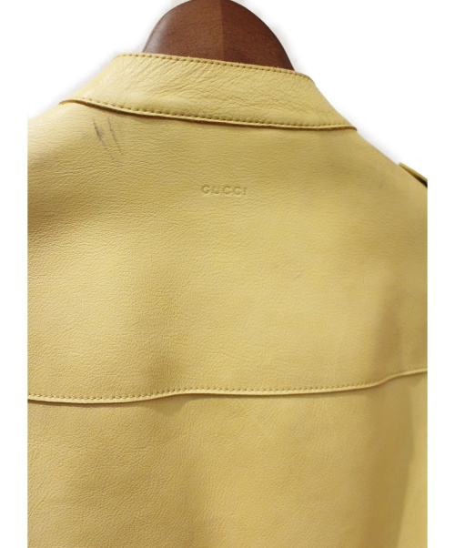 GUCCI（グッチ）GUCCI (グッチ) シングルライダースジャケット クリームベージュ サイズ:44の古着・服飾アイテム