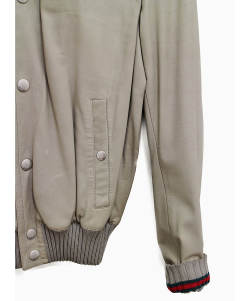GUCCI（グッチ）GUCCI (グッチ) レザーブルゾン サンドベージュ サイズ:48の古着・服飾アイテム