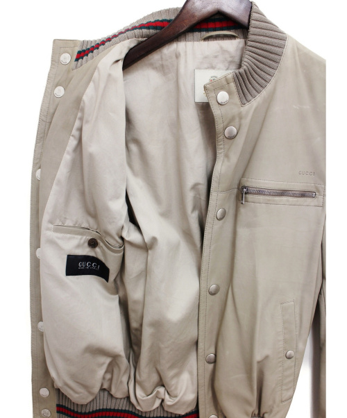 GUCCI（グッチ）GUCCI (グッチ) レザーブルゾン サンドベージュ サイズ:48の古着・服飾アイテム