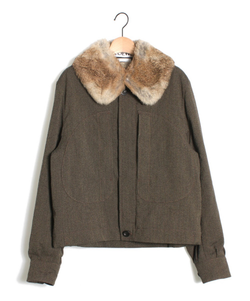 LOEWE（ロエベ）LOEWE (ロエベ) ラビットファージャケット カーキ サイズ:44の古着・服飾アイテム
