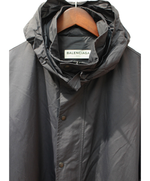BALENCIAGA（バレンシアガ）BALENCIAGA (バレンシアガ) オーバーシルエットナイロンコート ブラック サイズ:36の古着・服飾アイテム