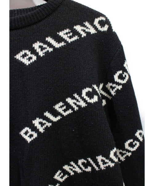 BALENCIAGA（バレンシアガ）BALENCIAGA (バレンシアガ) Itarsiaロゴニット ブラック サイズ:XSの古着・服飾アイテム