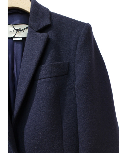 GUCCI（グッチ）GUCCI (グッチ) チェスターコート ネイビー サイズ:38の古着・服飾アイテム