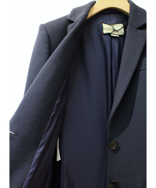 GUCCI（グッチ）GUCCI (グッチ) チェスターコート ネイビー サイズ:38の古着・服飾アイテム