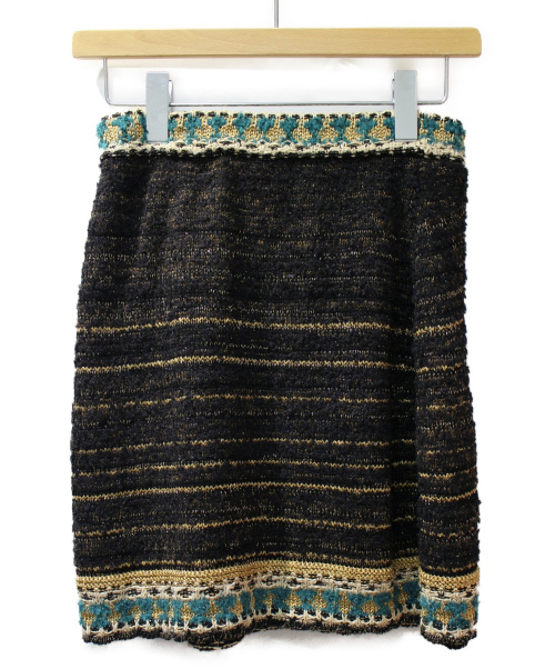 CHANEL（シャネル）CHANEL (シャネル) ニットセットアップ ベージュ×グリーン サイズ:34の古着・服飾アイテム