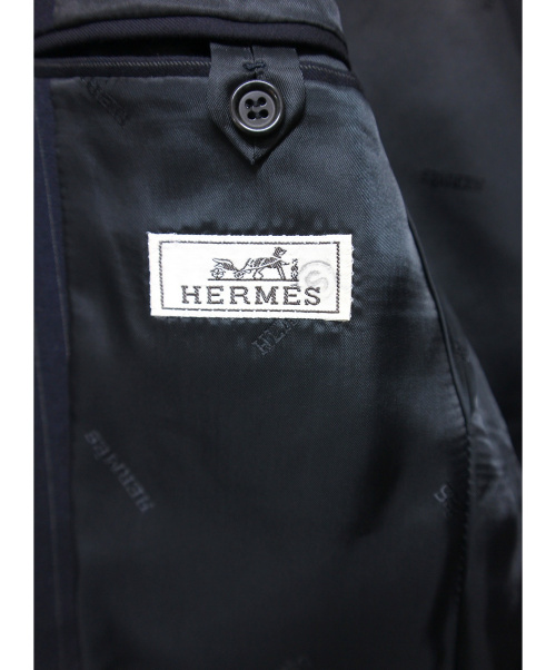 HERMES（エルメス）HERMES (エルメス) ストライプ3Bスーツ ネイビー サイズ:46の古着・服飾アイテム