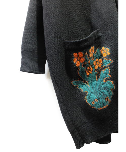 LOEWE（ロエベ）LOEWE (ロエベ) ×William Morris ロングカーディガン ブラック サイズ:XSの古着・服飾アイテム