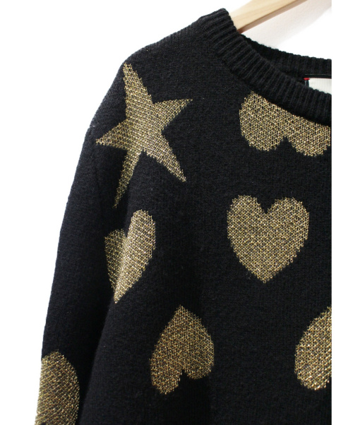 GUCCI（グッチ）GUCCI (グッチ) ハートスターウールニット ブラック サイズ:Sの古着・服飾アイテム