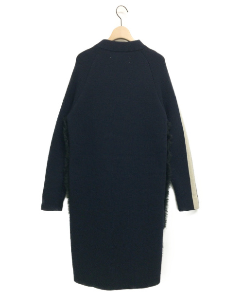 MARNI（マルニ）MARNI (マルニ) ムートン切り替えニットコート ネイビー サイズ:40の古着・服飾アイテム