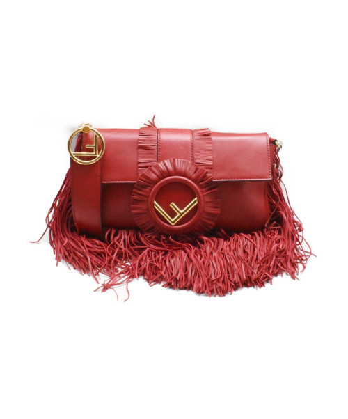 FENDI（フェンディ）FENDI (フェンディ) ナッパロゴフリンジバケット レッド サイズ:- 8BR600-A0Q3-129-10429の古着・服飾アイテム