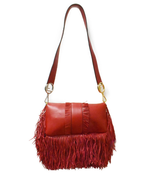 FENDI（フェンディ）FENDI (フェンディ) ナッパロゴフリンジバケット レッド サイズ:- 8BR600-A0Q3-129-10429の古着・服飾アイテム