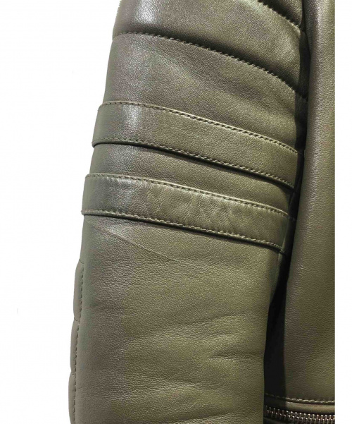 CELINE（セリーヌ）CELINE (セリーヌ) バイカーレザージャケット オリーブ サイズ:40の古着・服飾アイテム