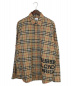 BURBERRY（バーバリー）の古着「ロゴチェックオーバーサイズシャツ」｜ベージュ