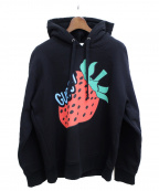 GUCCIグッチ）の古着「19SS ストロベリープリントパーカー」｜ブラック
