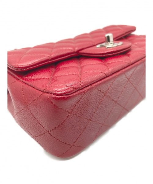 CHANEL（シャネル）CHANEL (シャネル) チェーンショルダーバッグ レッド サイズ:20 ミニマトラッセ20 キャビアスキンの古着・服飾アイテム