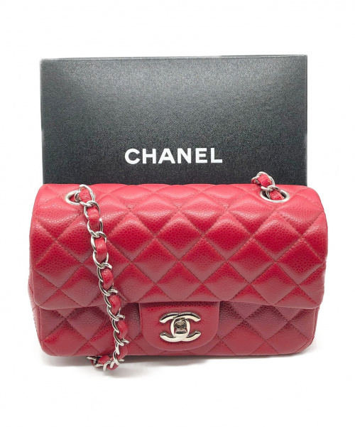 CHANEL（シャネル）CHANEL (シャネル) チェーンショルダーバッグ レッド サイズ:20 ミニマトラッセ20 キャビアスキンの古着・服飾アイテム
