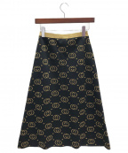 GUCCIグッチ）の古着「GGニットスカート」｜ブラック