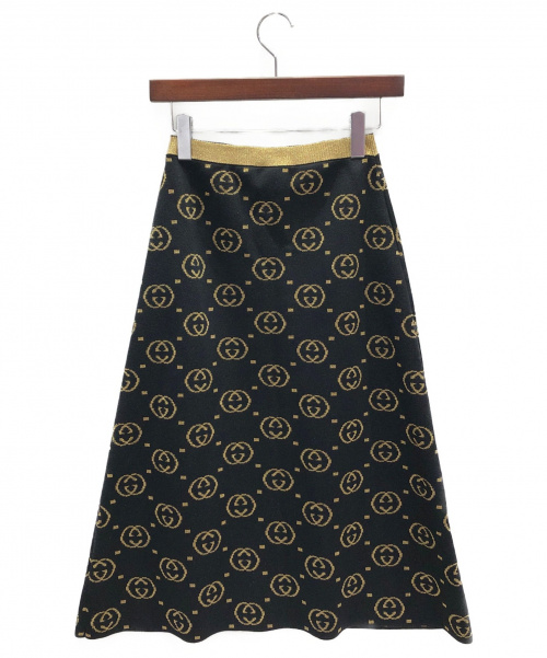 GUCCI（グッチ）GUCCI (グッチ) GGニットスカート ブラック サイズ:S 未使用品の古着・服飾アイテム