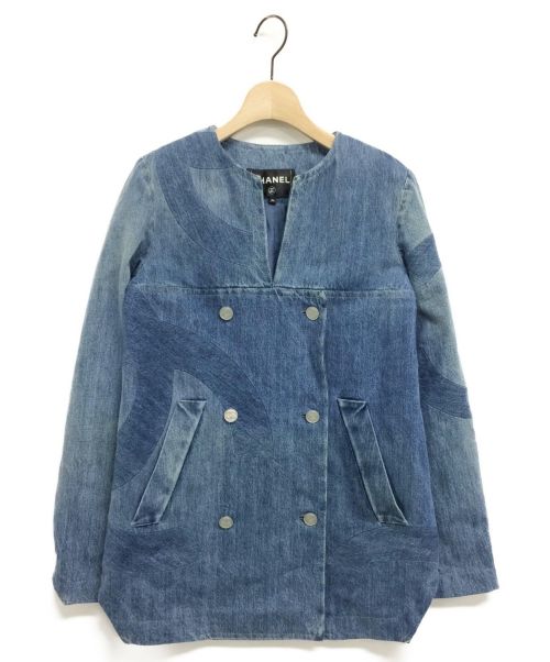 CHANEL（シャネル）CHANEL (シャネル) デニムノーカラージャケット サイズ:34の古着・服飾アイテム