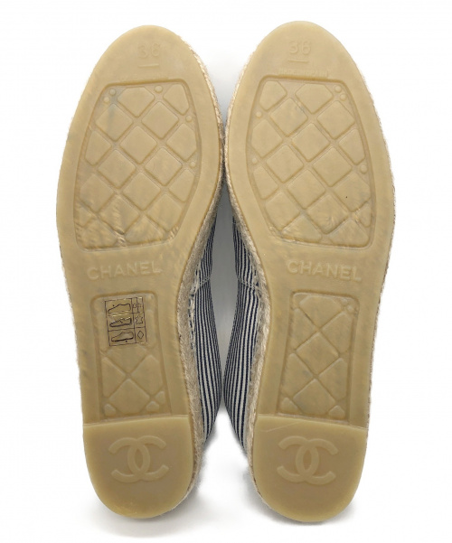 CHANEL（シャネル）CHANEL (シャネル) エスパドリーユ ホワイト×ネイビー サイズ:36 20C G29762Y53554の古着・服飾アイテム