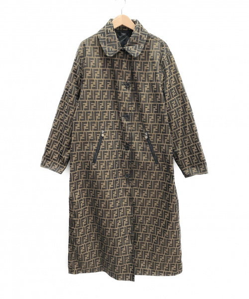 FENDI（フェンディ）FENDI (フェンディ) リバーシブルステンカラーコート ブラウン×ブラック サイズ:- ズッカ柄の古着・服飾アイテム