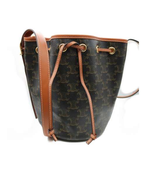 CELINE（セリーヌ）CELINE (セリーヌ) スモールドローストリングバッグ ブラウン サイズ:ｰ トリオンフ　191142BZJ.04LUの古着・服飾アイテム