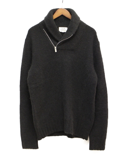 HERMES（エルメス）HERMES (エルメス) カシミヤショールカラーニット ブラック サイズ:Mの古着・服飾アイテム