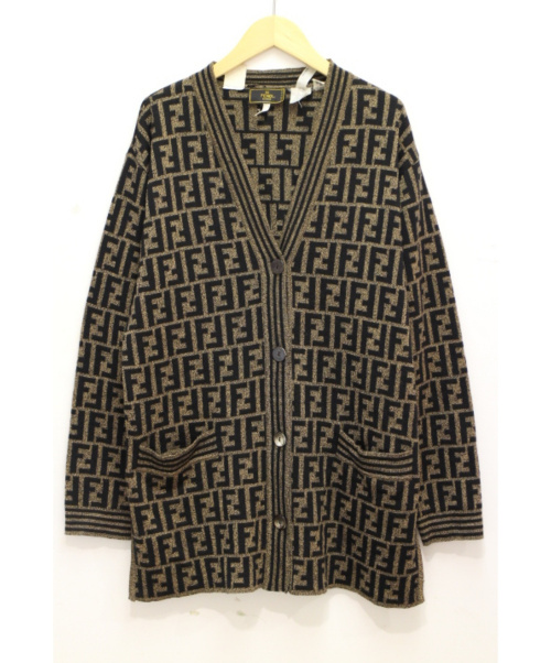 FENDI（フェンディ）FENDI (フェンディ) ズッカ柄ヴィンテージカーディガン ブラウン サイズ:40の古着・服飾アイテム