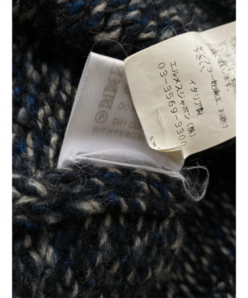 HERMES（エルメス）HERMES (エルメス) カシミヤ混ハーフジップボタンニット ネイビー サイズ:Mの古着・服飾アイテム