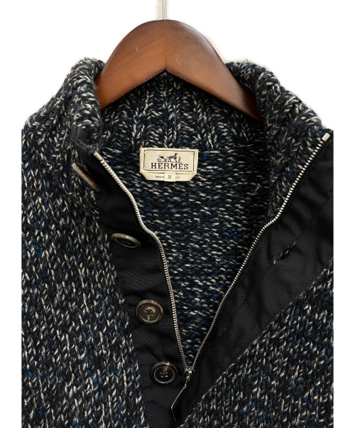 HERMES（エルメス）HERMES (エルメス) カシミヤ混ハーフジップボタンニット ネイビー サイズ:Mの古着・服飾アイテム