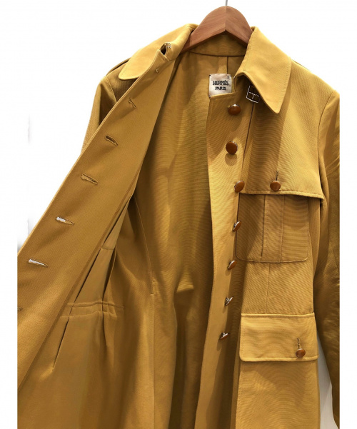 HERMES（エルメス）HERMES (エルメス) ベルト付きコート キャメル サイズ:38 ソルド品の古着・服飾アイテム