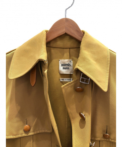HERMES（エルメス）HERMES (エルメス) ベルト付きコート キャメル サイズ:38 ソルド品の古着・服飾アイテム