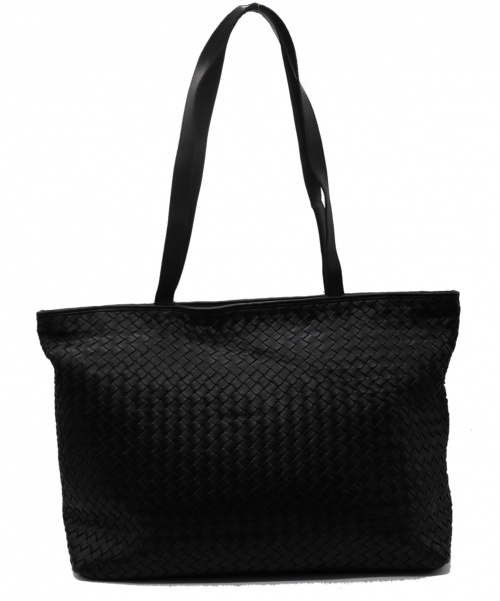 BOTTEGA VENETA（ボッテガベネタ）BOTTEGA VENETA (ボッテガヴェネタ) イントレチャートトートバッグ ブラックの古着・服飾アイテム