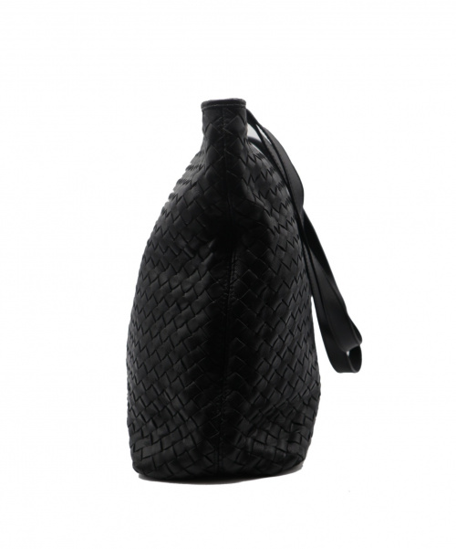 BOTTEGA VENETA（ボッテガベネタ）BOTTEGA VENETA (ボッテガヴェネタ) イントレチャートトートバッグ ブラックの古着・服飾アイテム