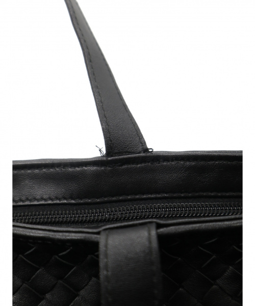 BOTTEGA VENETA（ボッテガベネタ）BOTTEGA VENETA (ボッテガヴェネタ) イントレチャートトートバッグ ブラックの古着・服飾アイテム