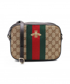 GUCCIグッチ）の古着「エンブロイダリーショルダーバッグ」｜ブラウン