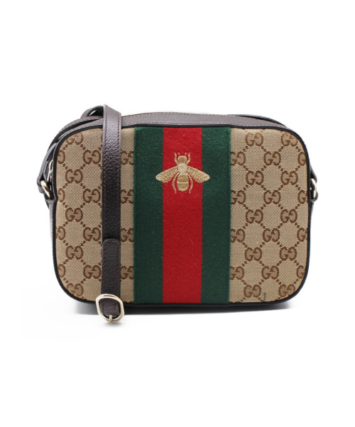 GUCCI（グッチ）GUCCI (グッチ) エンブロイダリーショルダーバッグ ブラウン サイズ:- GG 412008 -の古着・服飾アイテム