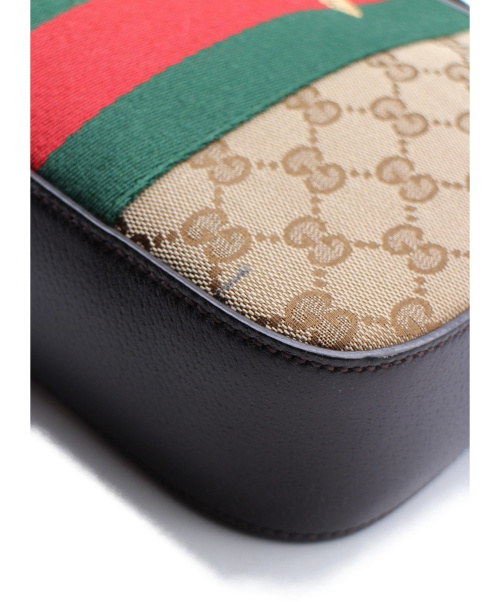 GUCCI（グッチ）GUCCI (グッチ) エンブロイダリーショルダーバッグ ブラウン サイズ:- GG 412008 -の古着・服飾アイテム
