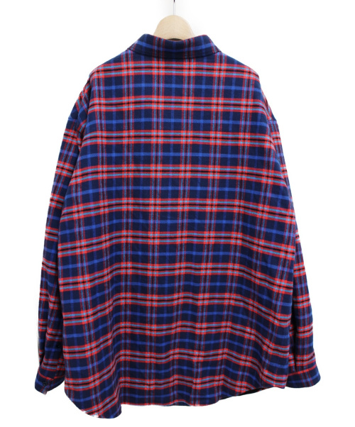 BALENCIAGA（バレンシアガ）BALENCIAGA (バレンシアガ) 19AW オーバーサイズチェックシャツ ブルー×レッド サイズ:39の古着・服飾アイテム