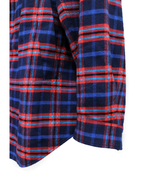 BALENCIAGA（バレンシアガ）BALENCIAGA (バレンシアガ) 19AW オーバーサイズチェックシャツ ブルー×レッド サイズ:39の古着・服飾アイテム