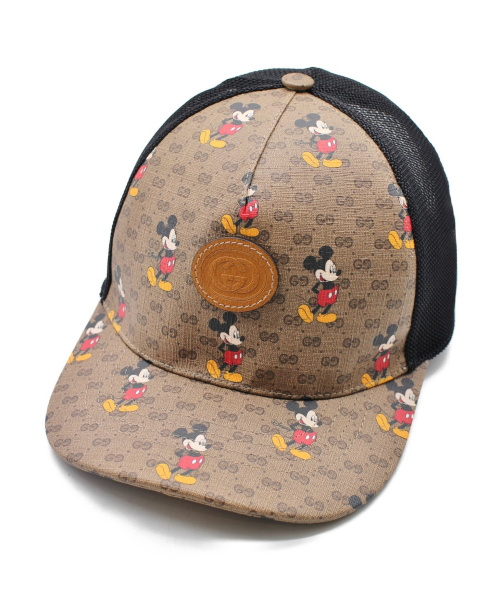 GUCCI（グッチ）GUCCI (グッチ) 20SS ×Disney ベースボールキャップ ブラウン サイズ:59cmの古着・服飾アイテム