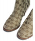 GUCCI (グッチ) GGキャンバスミッドヒールブーツ ベージュ サイズ:35 1/2：45800円